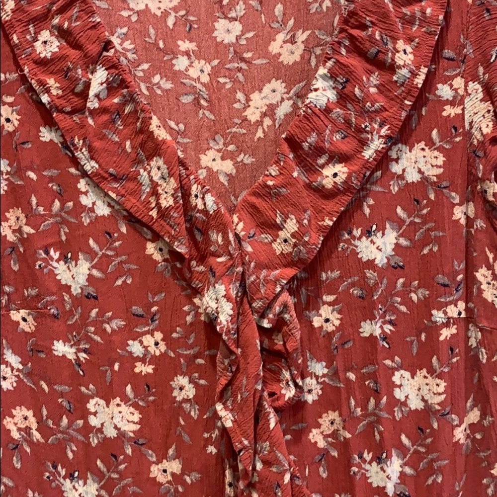 Pink floral ruffle dress